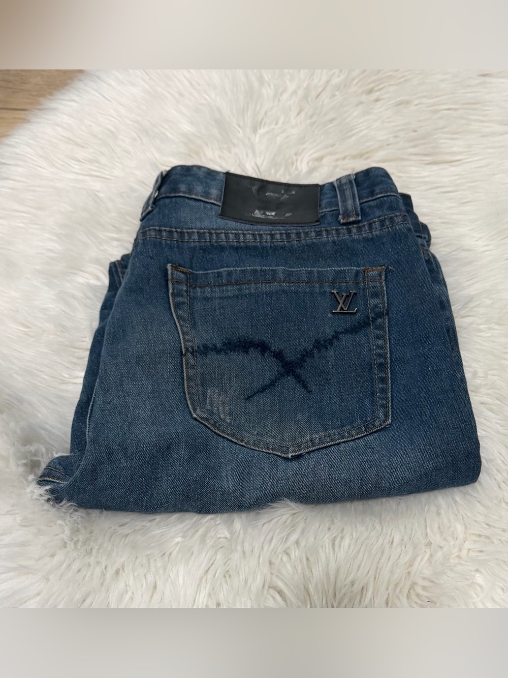 Louie Vuitton Men's Classic Blue Denim Jeans - Slim Fit